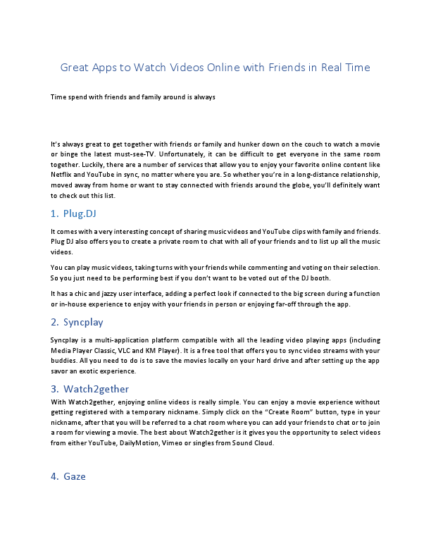Great Apps to Watch Videos Online with Friends in Real Time.pdf