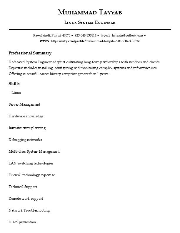 MuhammadTayyabAssociateSystemAdministrator,NOCResume.pdf