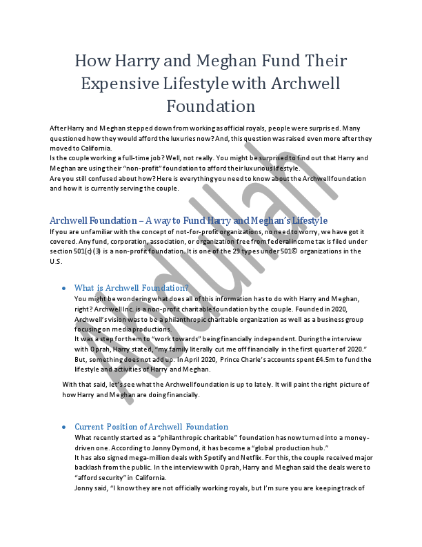 How Harry and Meghan Fund Their Expensive Lifestyle with Archwell Foundation.pdf