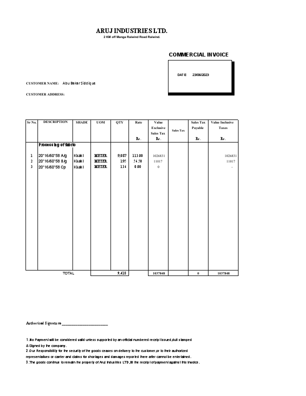Al Fajar Textile Commercial invoice.pdf