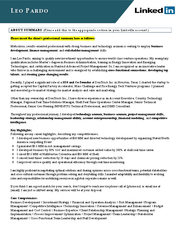 LinkedIn summary sample.pdf