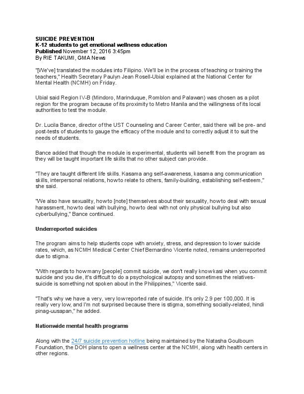 2017 LaSallian Scholarum finalist - K-12 students to get emotional wellness education.pdf