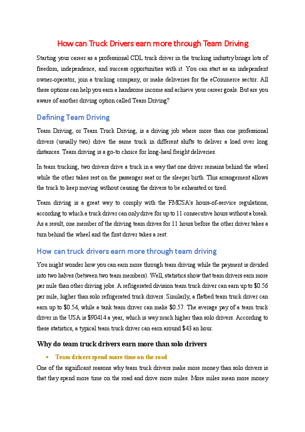 How can Truck Drivers earn more through Team Driving.edited.pdf