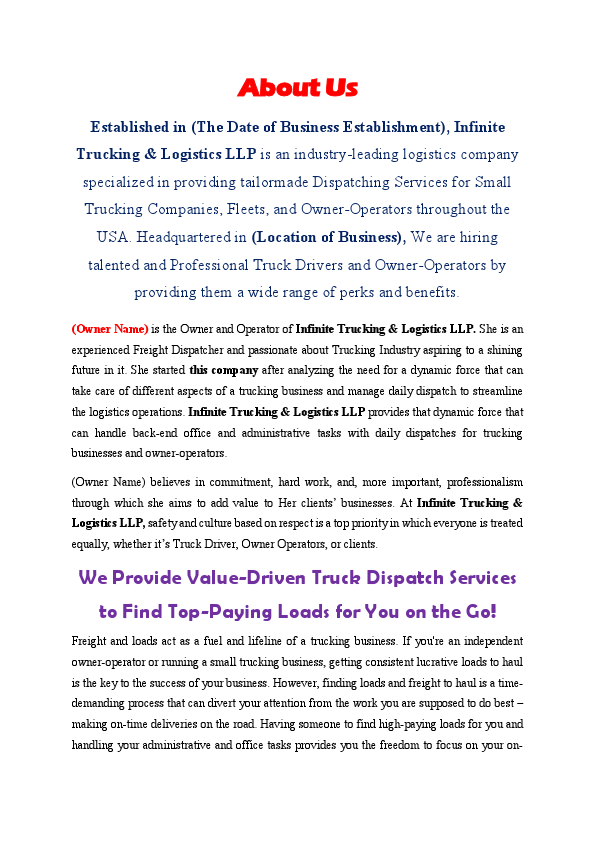 About Us Page for Infinite Trucking & Logistics LLP..edited.pdf