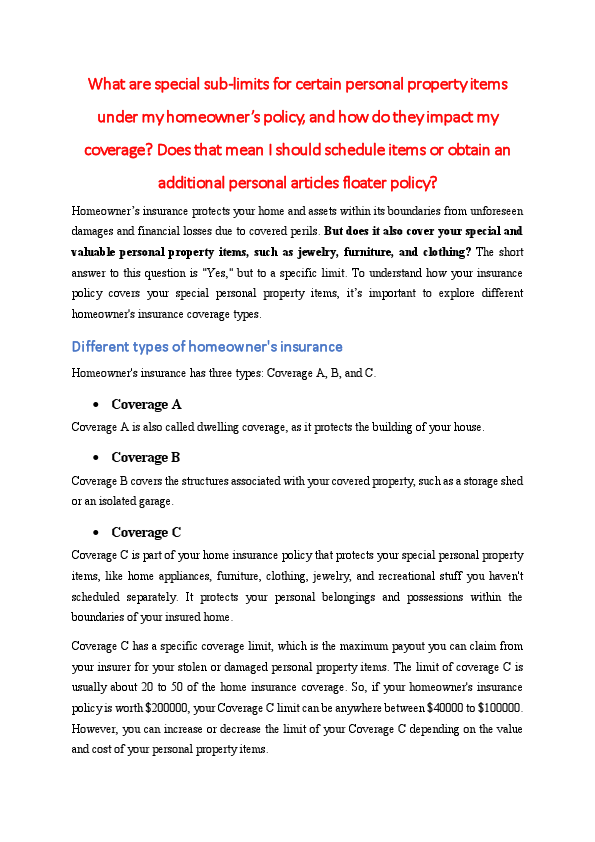 What are special sub limits for certain personal property items under my homeowners policy and how do they impact my cover.edited.pdf
