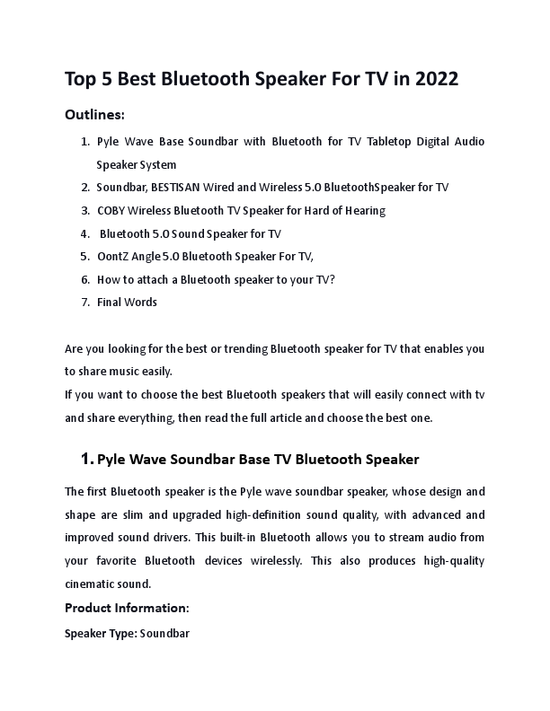Bluetooth Speaker For Tv.pdf