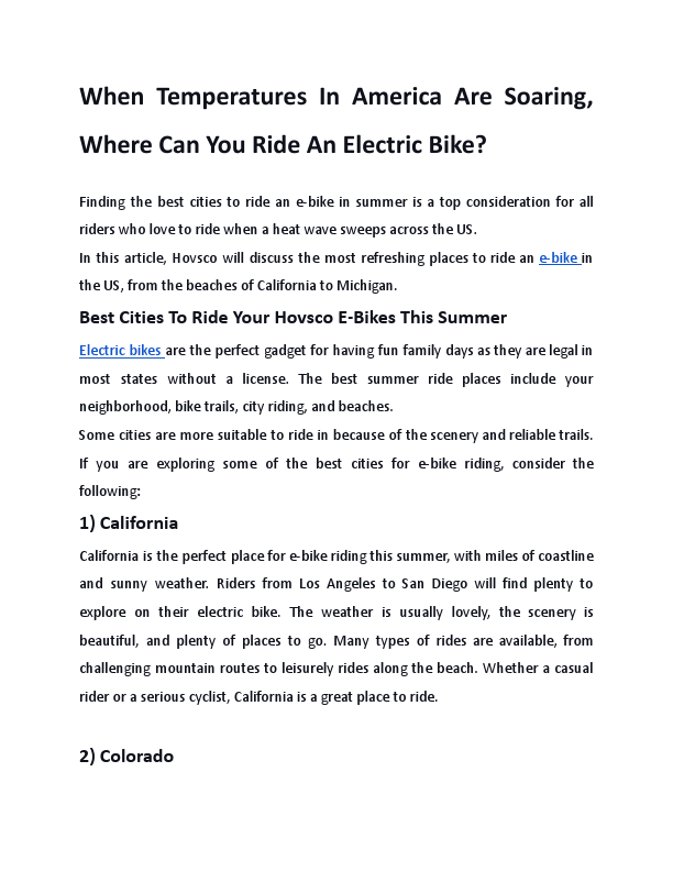 5. When temperatures in America are soaring, where can you ride an electric bike.pdf