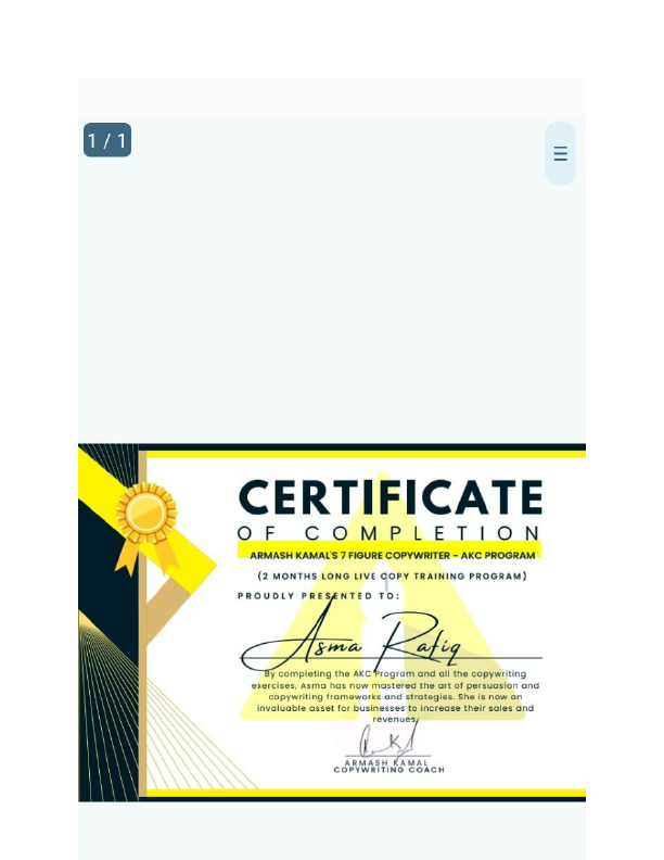 Asma Rafiq copywriting certificate.pdf
