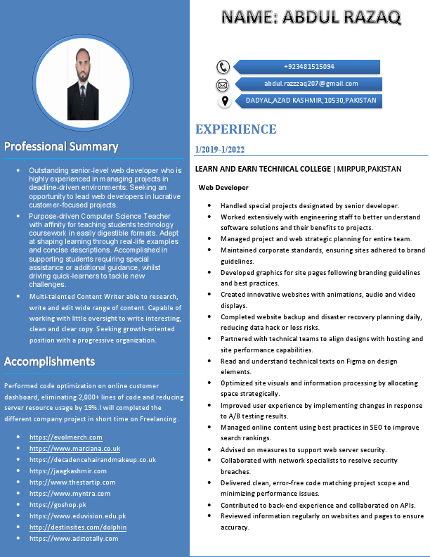 PROFESSIONAL CV ABDUL RAZAQ.pdf