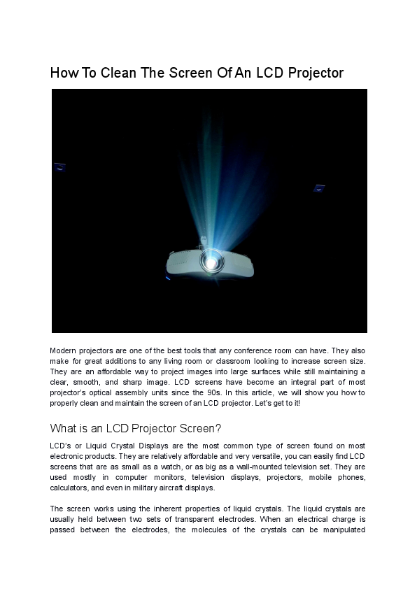 How To Clean The Screen Of An LCD Projector.pdf