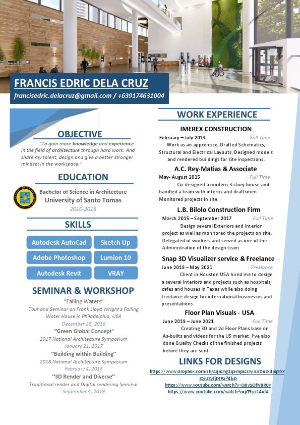 Architect Francis Edric Dela Cruz - Resume.pdf