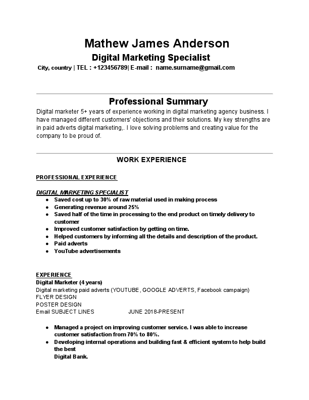 CV methew 2 Resume DIGITAL MARKETING SPECILAIST.pdf
