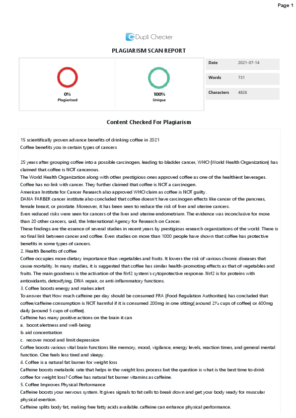 P1Duplichecker-Plagiarism-Report  15 scientifically proven advance benefits of coofee drinking (3) (1).pdf
