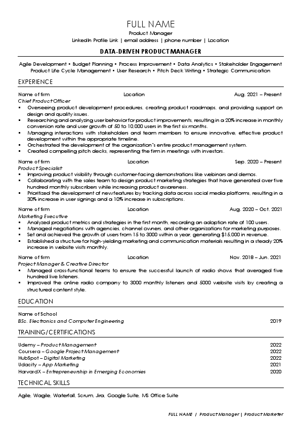 FAANG Resume Style for Product Manager.pdf