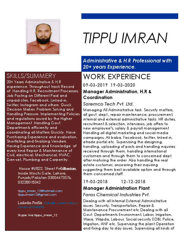 tippu Imran New Resume.pdf