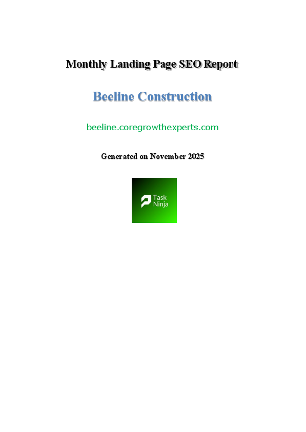 Monthly Landing Page SEO Report - Beeline Construction, November 2025.pdf