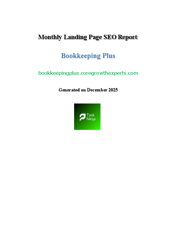 Monthly Landing Page SEO Report - Bookkeeping Plus. Dec 2025.pdf