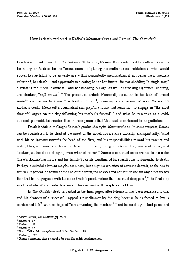 Death in Kafkas Metamorphosis and Camus Outsider.pdf