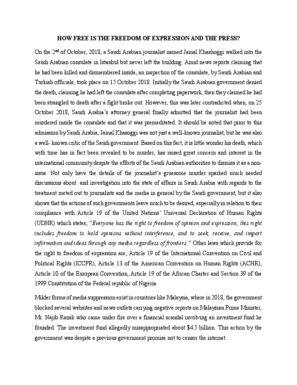 HOW FREE IS THE FREEDOM OF EXPRESSION (with link to site where published).pdf