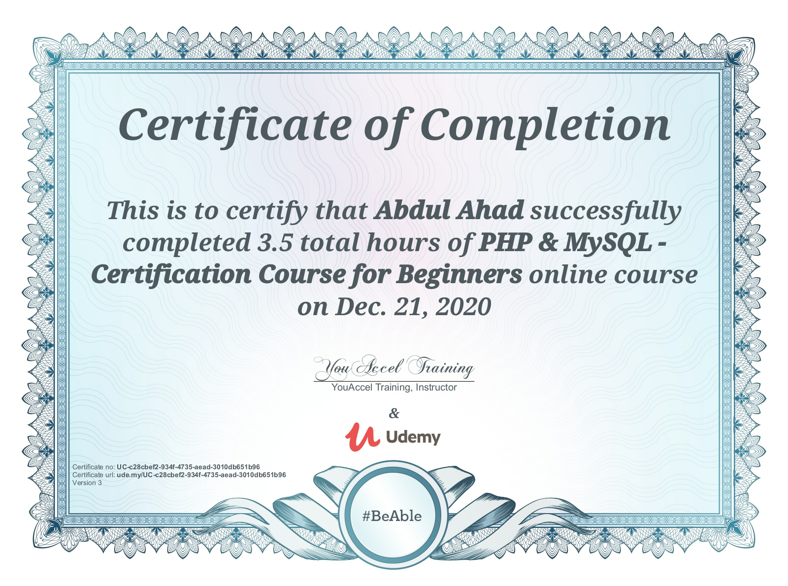 Php Mysql Udemy Certificate.pdf