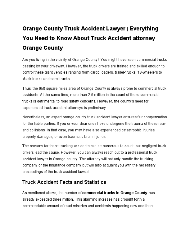 Orange County Truck Accident Lawyer - Everything You need to Know About Truck Accident attorney Orange County.pdf