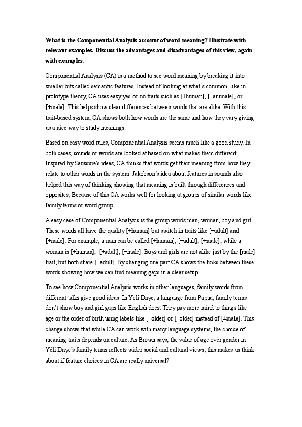 What is the Componential Analysis account of word meaning.pdf