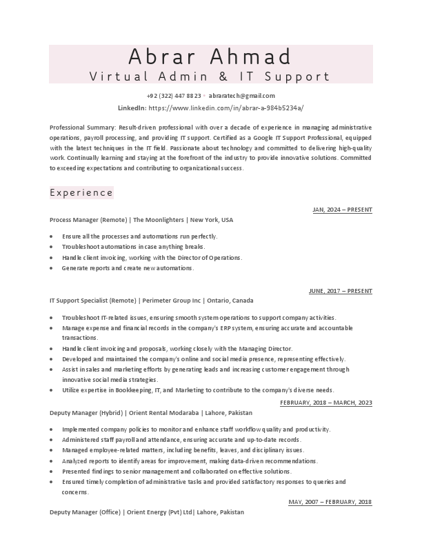 Abrar Ahmed - Resume - Pakistan.pdf