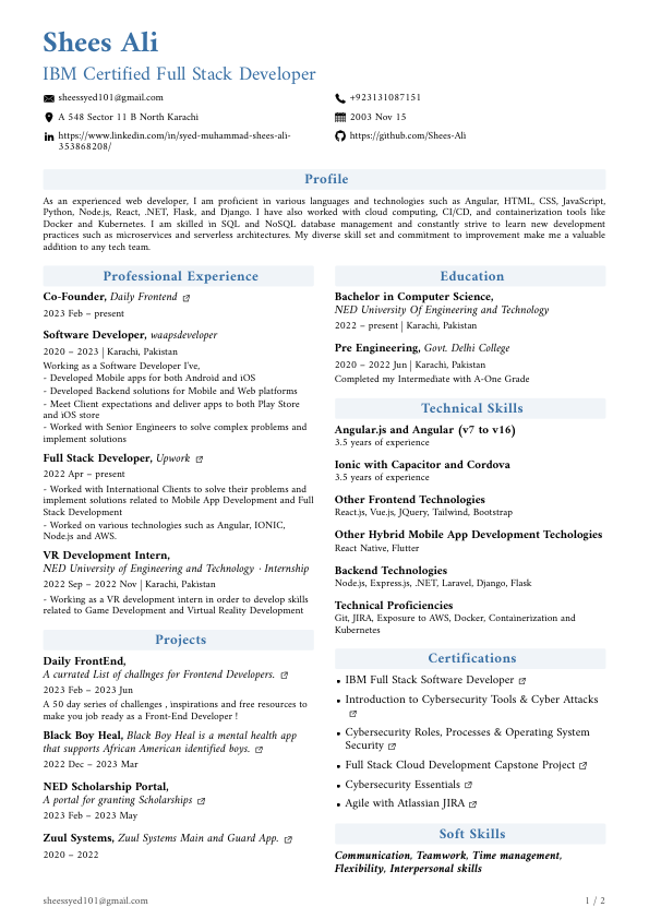 Syed Muhammad Shees Ali _ Full Stack Development Resume.pdf