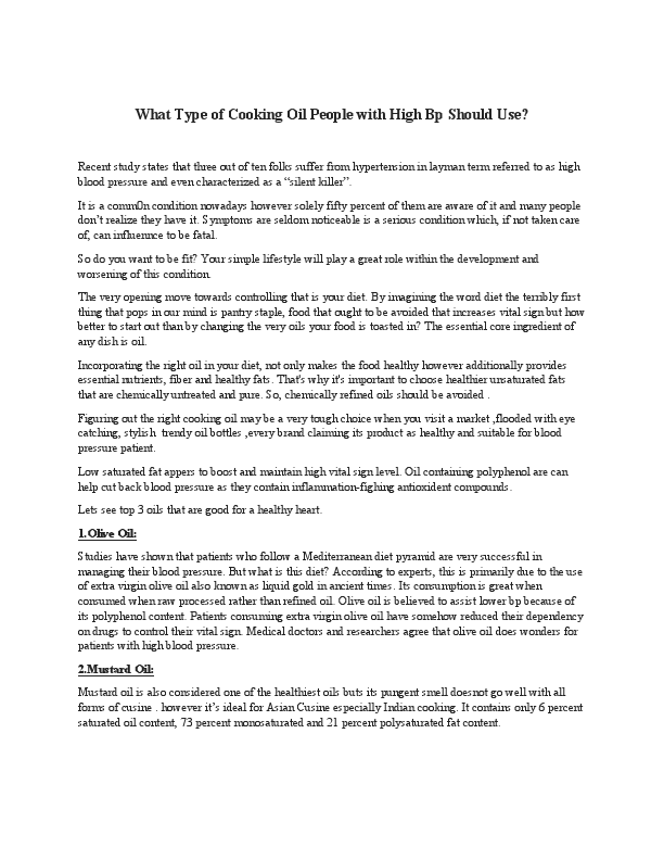 What Type of Cooking Oil People with High Bp Should Use.pdf
