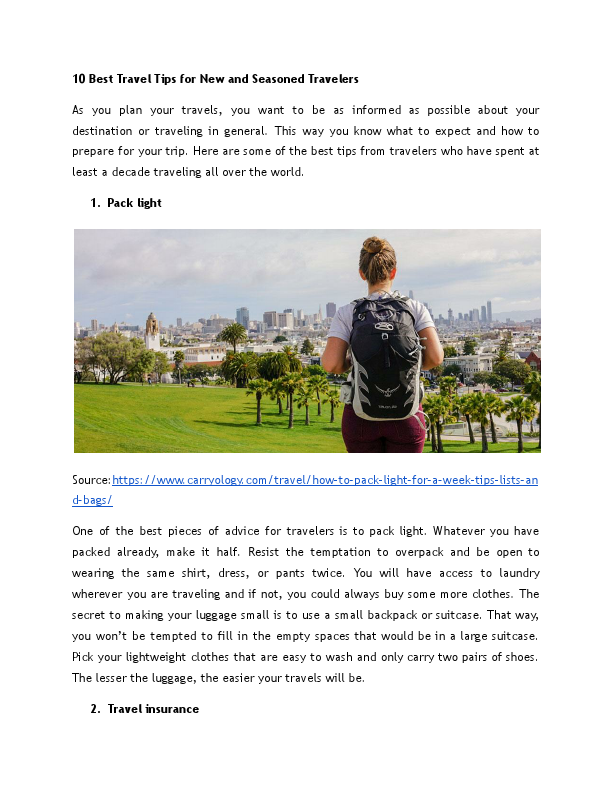 10 Best Travel Tips for New and Seasoned Travelers.pdf