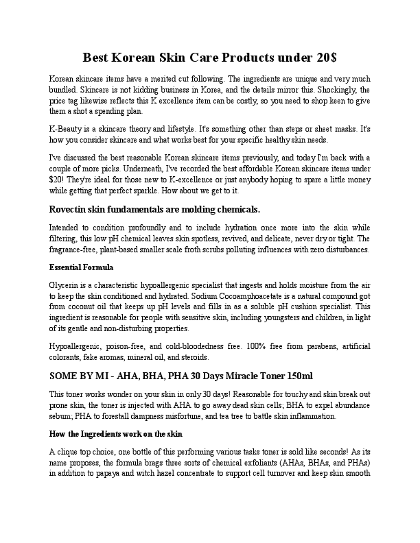 Best Korean Skin Care Products under 20...pdf