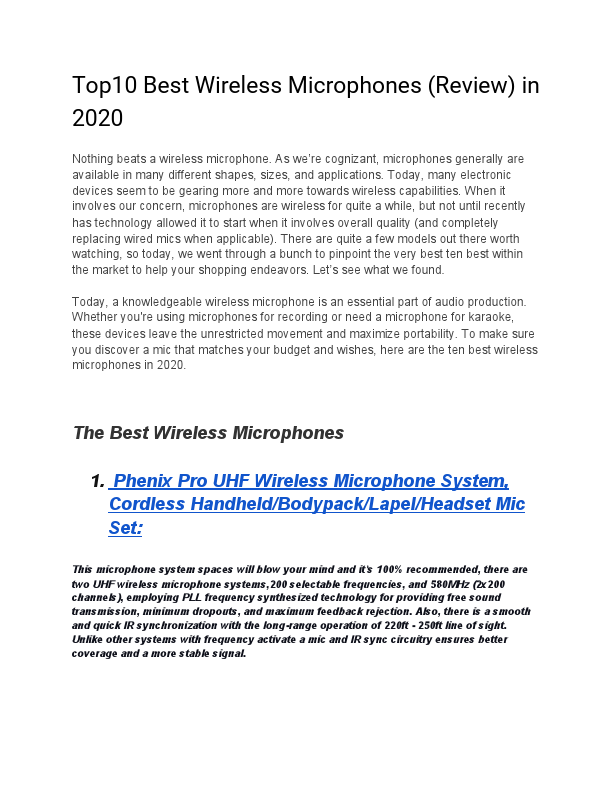Top10 Best Wireless Microphones (Review) in 2020.pdf