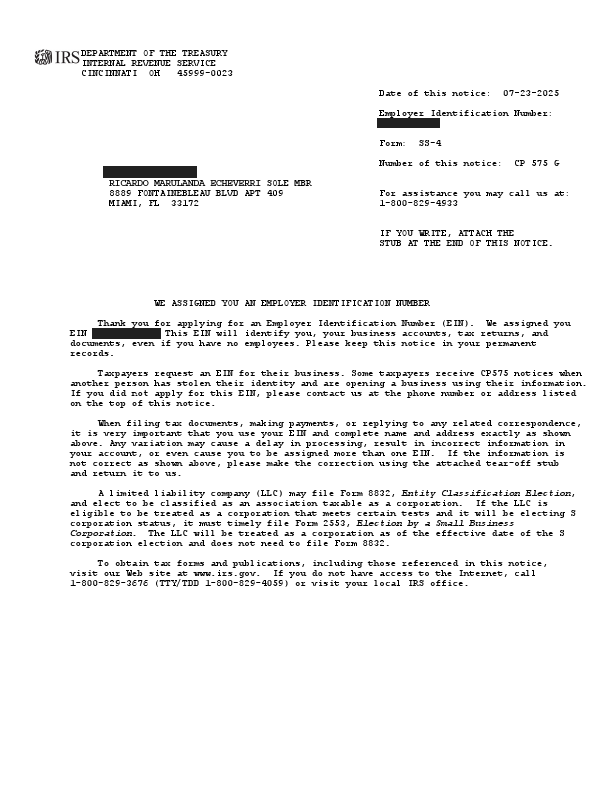 TAX ID (EIN)  MARU MOTORS LLC EIN.pdf