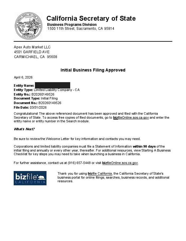 Business Entity Filing Acknowledgment_California LLC.pdf