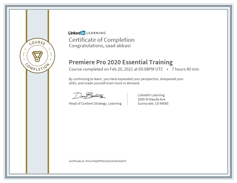 CertificateOfCompletion_Premiere Pro 2020 Essential Training.pdf