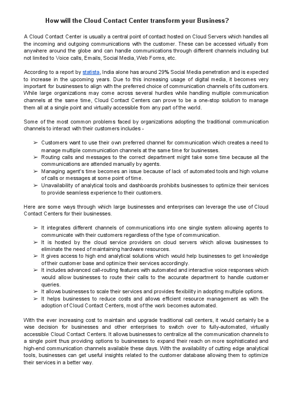 How Cloud Contact Center will transform your Business .pdf