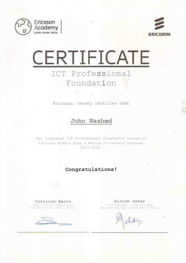 Ericsson ICT Certificate.PDF