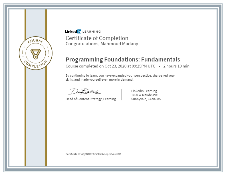 CertificateOfCompletion_Programming Foundations Fundamentals.pdf