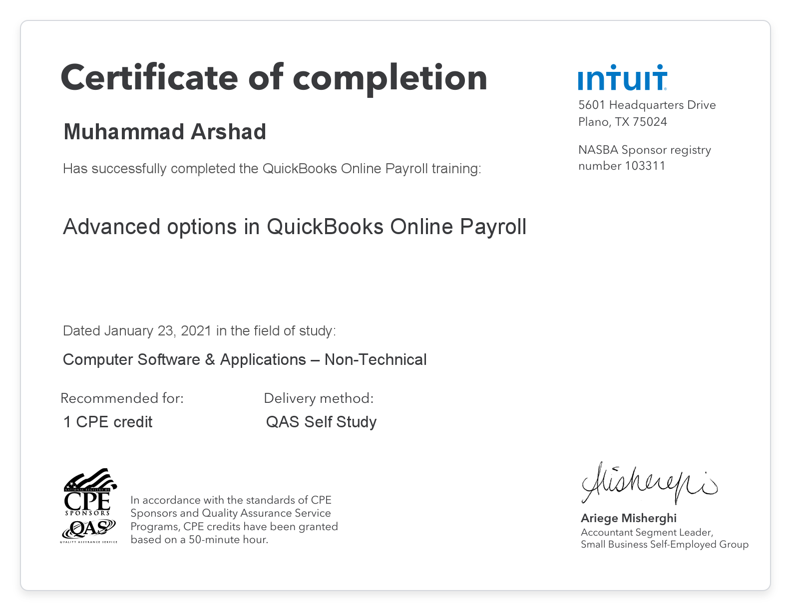 CPE credit - AdvancedoptionsinQuickBooksOnlinePayroll - Muhammad Arshad 11.pdf