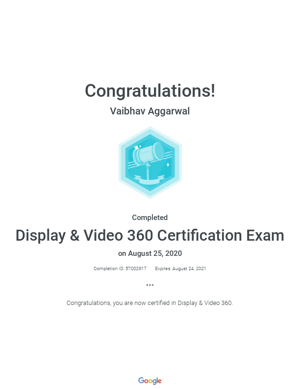Display & Video 360 Certification Exam _ Google.pdf