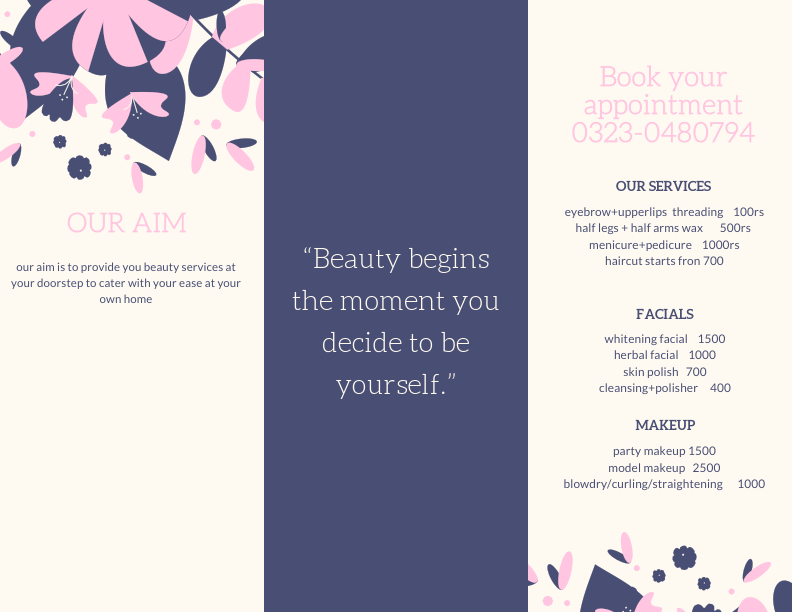 Dark Blue and Pink Flower Wedding Brochure.pdf
