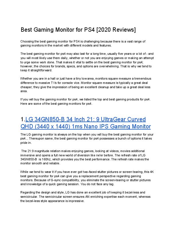 Best Gaming Monitor for PS4 [2020 Reviews].pdf