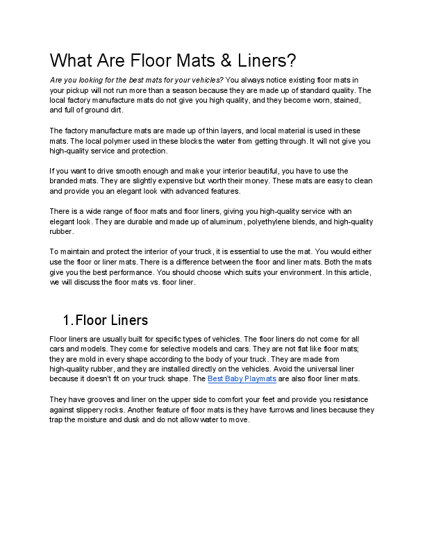What Are Floor Mats & Liners.pdf