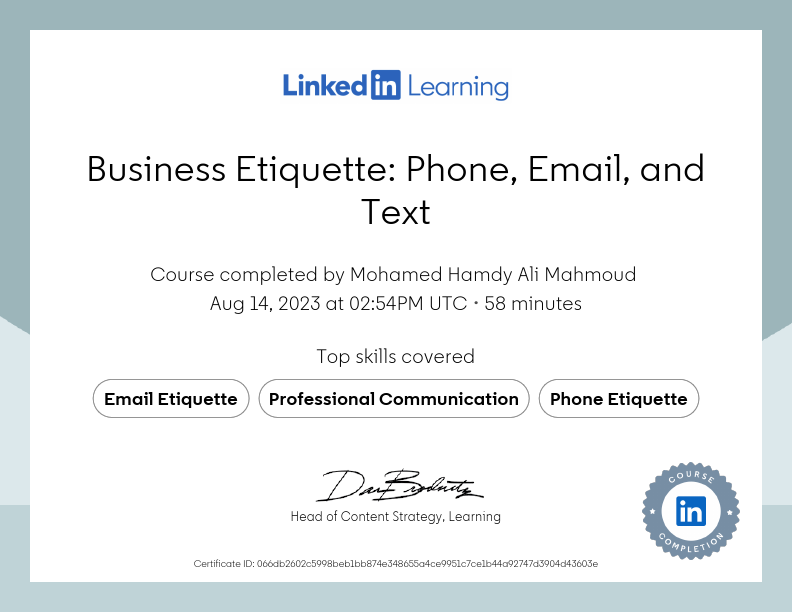 CertificateOfCompletion_Business Etiquette Phone Email and Text.pdf