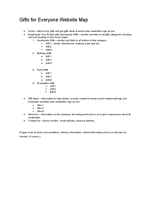 Web Copy Sample(GIFTS FOR EVERYONE sitemap, homepage, and metatags).pdf