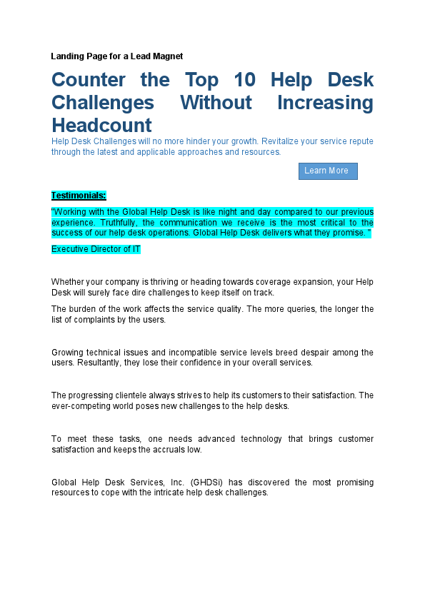 Landing Page for a Lead Magnet Sample.pdf