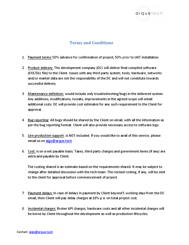Algo Development ArqueTrader Terms & Conditions.pdf