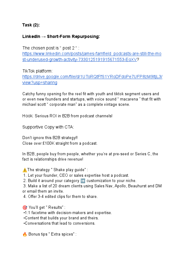 Task (2)_  LinkedIn → Short-Form Repurposing.pdf
