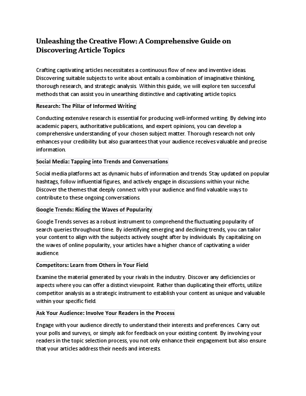 How do I find topics to write an article.pdf