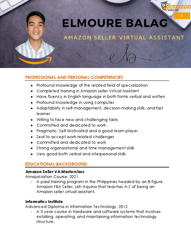 Elmoure Balag (Amazon VA) CV.pdf
